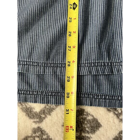 SUNDANCE Kenza Floral Cross Stitch Embroidered Chambray Striped Tunic Blouse L - Picture 12 of 12